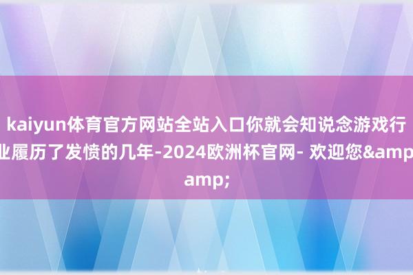 kaiyun体育官方网站全站入口你就会知说念游戏行业履历了发愤的几年-2024欧洲杯官网- 欢迎您&