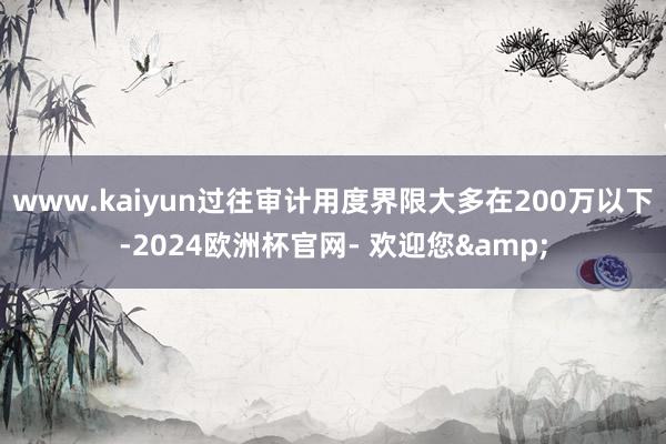 www.kaiyun过往审计用度界限大多在200万以下-2024欧洲杯官网- 欢迎您&