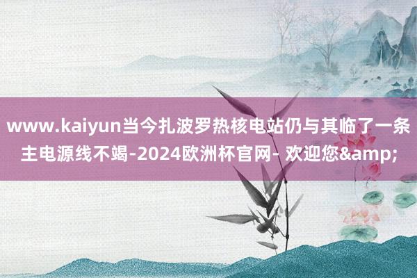 www.kaiyun当今扎波罗热核电站仍与其临了一条主电源线不竭-2024欧洲杯官网- 欢迎您&