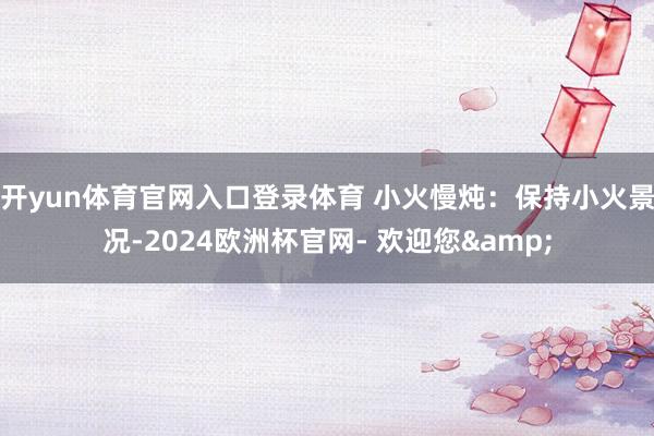 开yun体育官网入口登录体育 小火慢炖：保持小火景况-2024欧洲杯官网- 欢迎您&