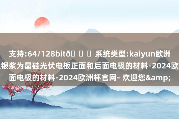 支持:64/128bit🍏系统类型:kaiyun欧洲杯appApp官方下载光伏银浆为晶硅光伏电板正面和后面电极的材料-2024欧洲杯官网- 欢迎您&