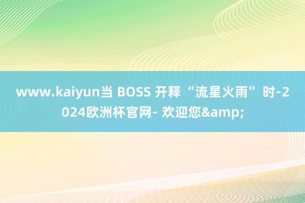 www.kaiyun当 BOSS 开释 “流星火雨” 时-2024欧洲杯官网- 欢迎您&