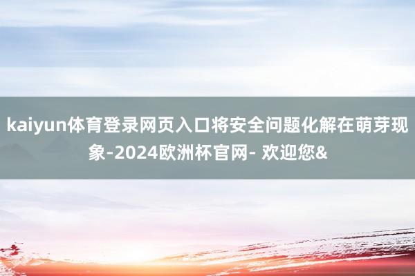 kaiyun体育登录网页入口将安全问题化解在萌芽现象-2024欧洲杯官网- 欢迎您&