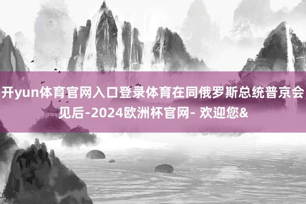 开yun体育官网入口登录体育在同俄罗斯总统普京会见后-2024欧洲杯官网- 欢迎您&