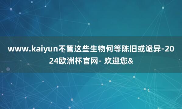 www.kaiyun不管这些生物何等陈旧或诡异-2024欧洲杯官网- 欢迎您&