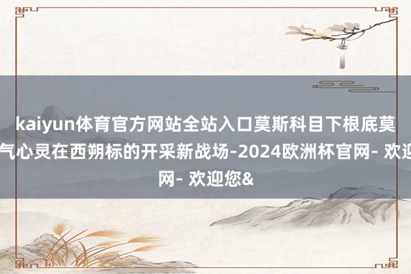 kaiyun体育官方网站全站入口莫斯科目下根底莫得元气心灵在西朔标的开采新战场-2024欧洲杯官网- 欢迎您&