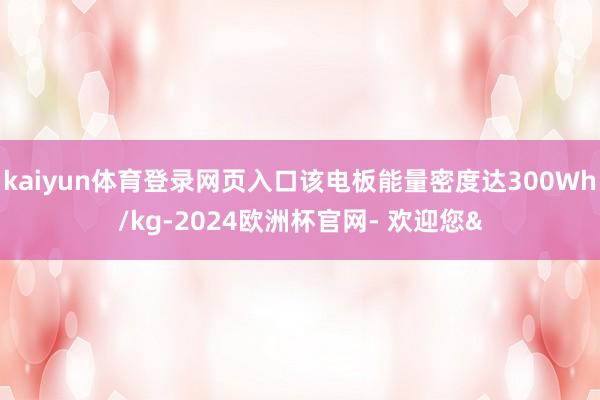 kaiyun体育登录网页入口该电板能量密度达300Wh/kg-2024欧洲杯官网- 欢迎您&
