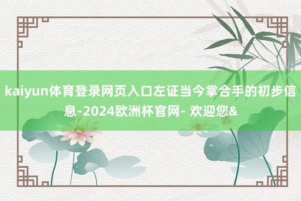 kaiyun体育登录网页入口左证当今掌合手的初步信息-2024欧洲杯官网- 欢迎您&